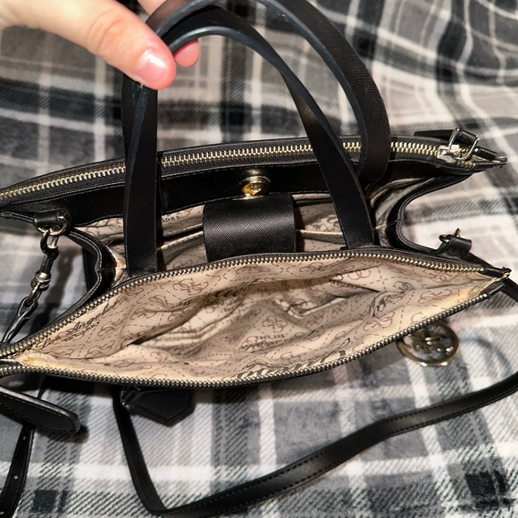 Guess Korry Status Satchel Purse Black/Multi - Picture 7 of 8